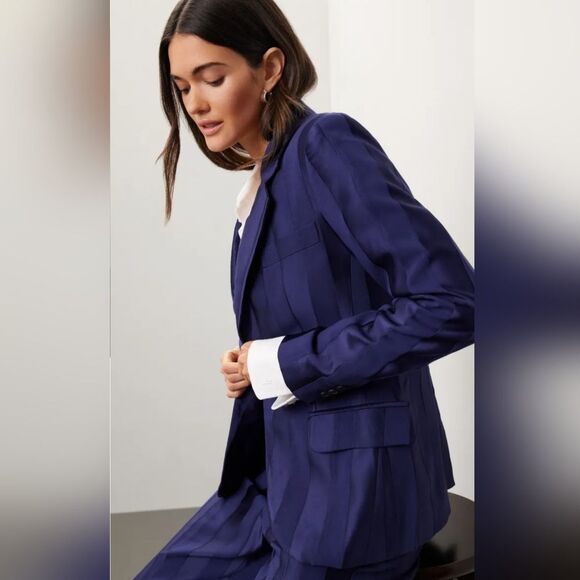 Câllas Navy Blue Striped James Blazer (42) - Picture 2 of 11